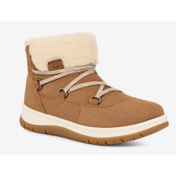 NEW UGG Lakesider Heritage Lace Waterproof Bootie Chestnut SZ 7 - Picture 1 of 6